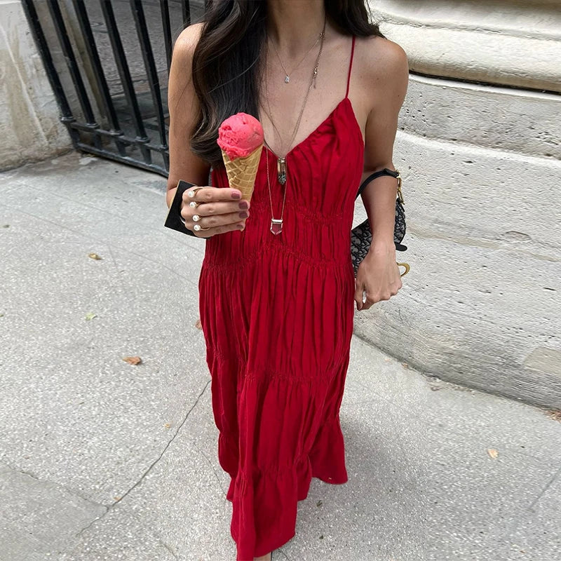 Casual Loose Pleat Dress