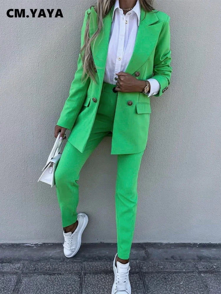 Elegant Pants Suit and Long Sleeve Blazer
