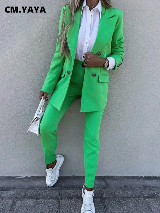 Elegant Pants Suit and Long Sleeve Blazer