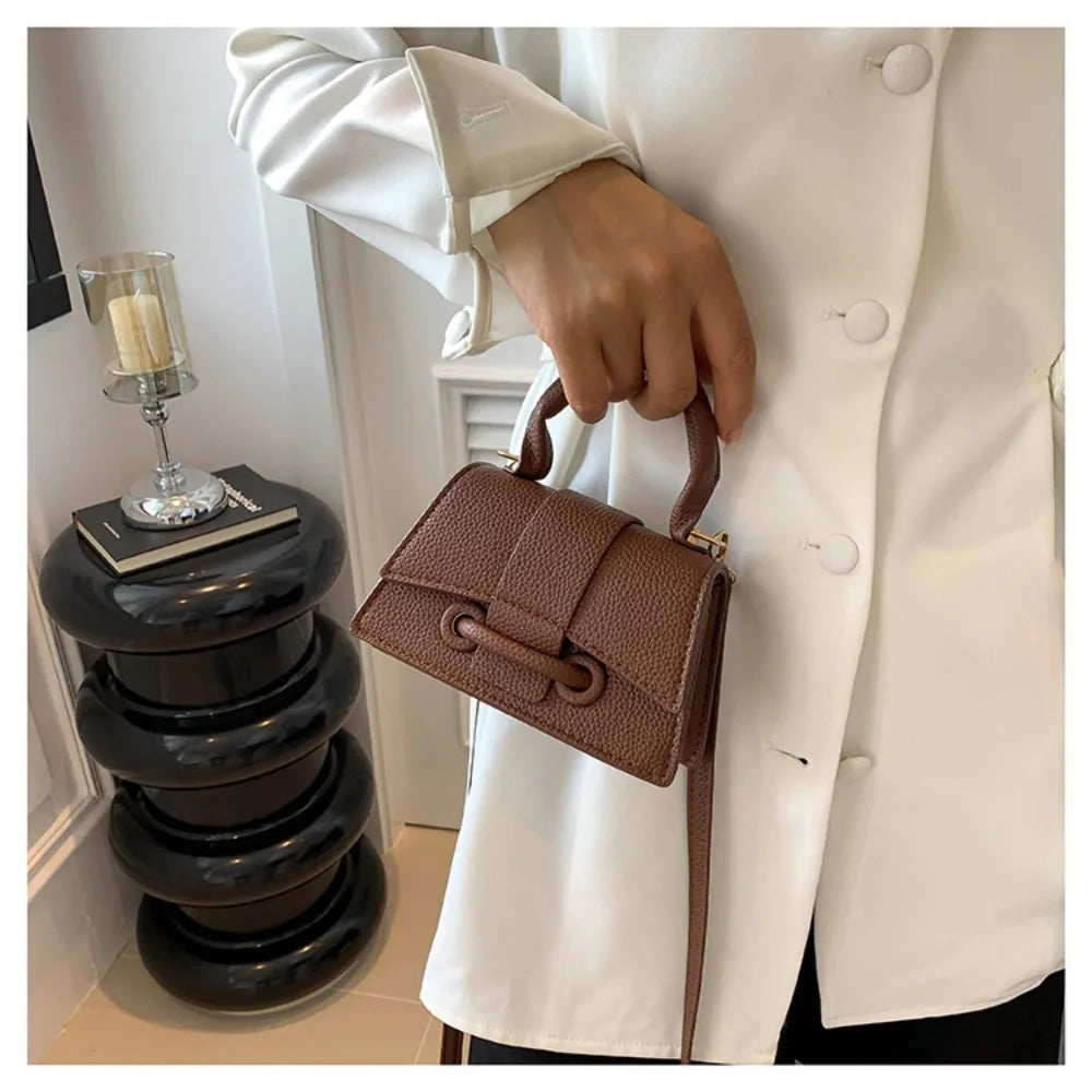 Solid Color PU Leather Bag