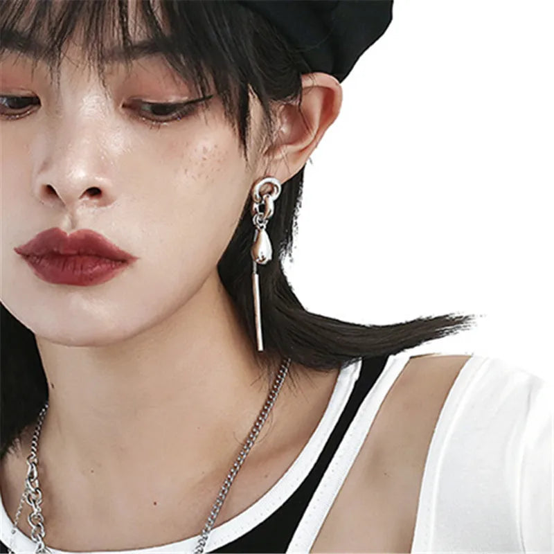 Metal Chain Pendant Earrings