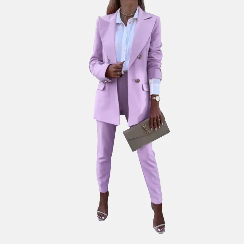 Elegant Pants Suit and Long Sleeve Blazer