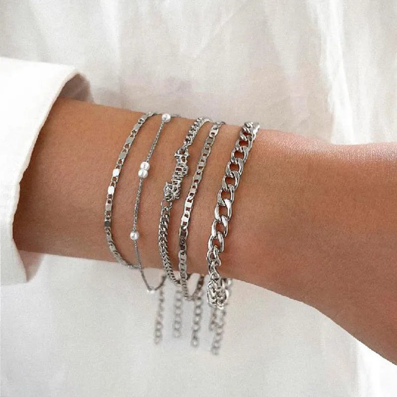 Trendy Geometric Link Chain Bracelet