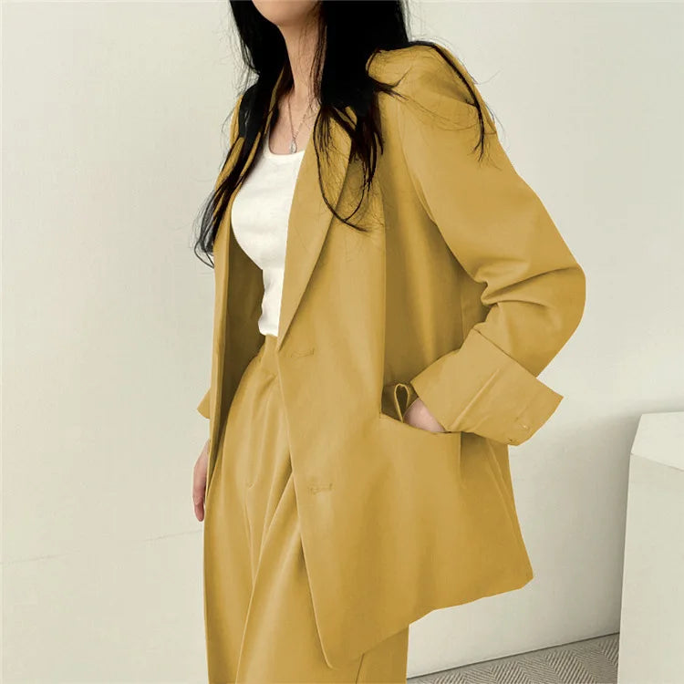 Fall Fashion Long Sleeve Blazer Mujer Pant Sets Blazers Women 2024 Casual Womens 2 Piece Outfit Set Suits Outwear