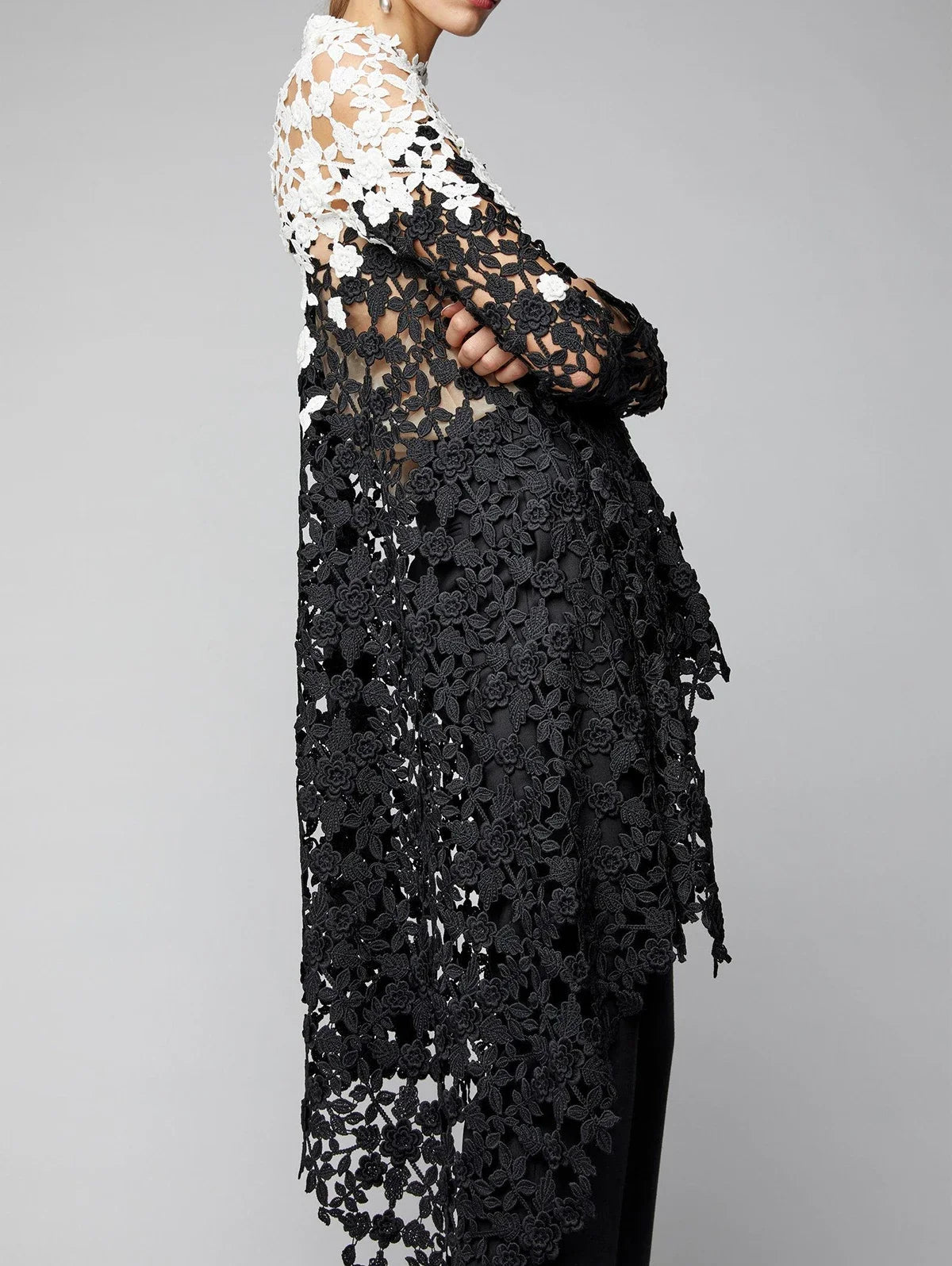 Lace Hollow Out Shirt Long