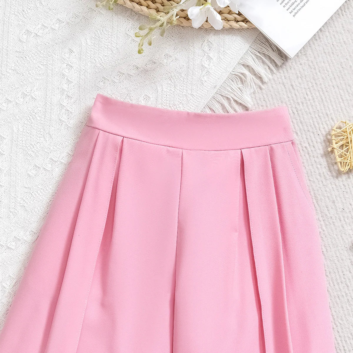 Prowow Children Clothing Summer Girl's Pink Outfit Sets Lace Mesh Flower Vest and Long Pants Kids Clothes Girl's Elegant Sets