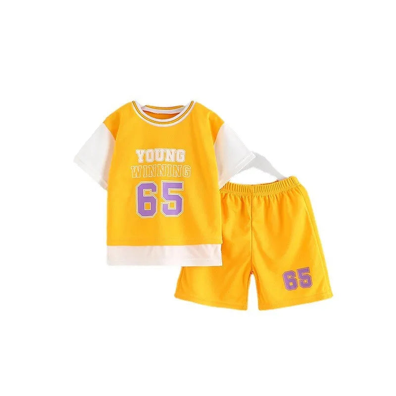 Fashion Brand Summer Clothing Kids Clothes Tracksuit 2 Piece Clothing Set Boys T-shirt + Shorts Outdoor Sports Outfits 2022 NEW