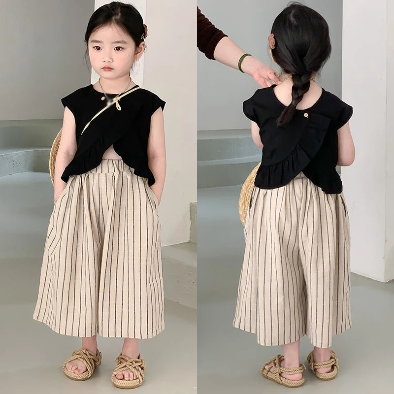 Sets Summer Thin Sleeveless Pleats