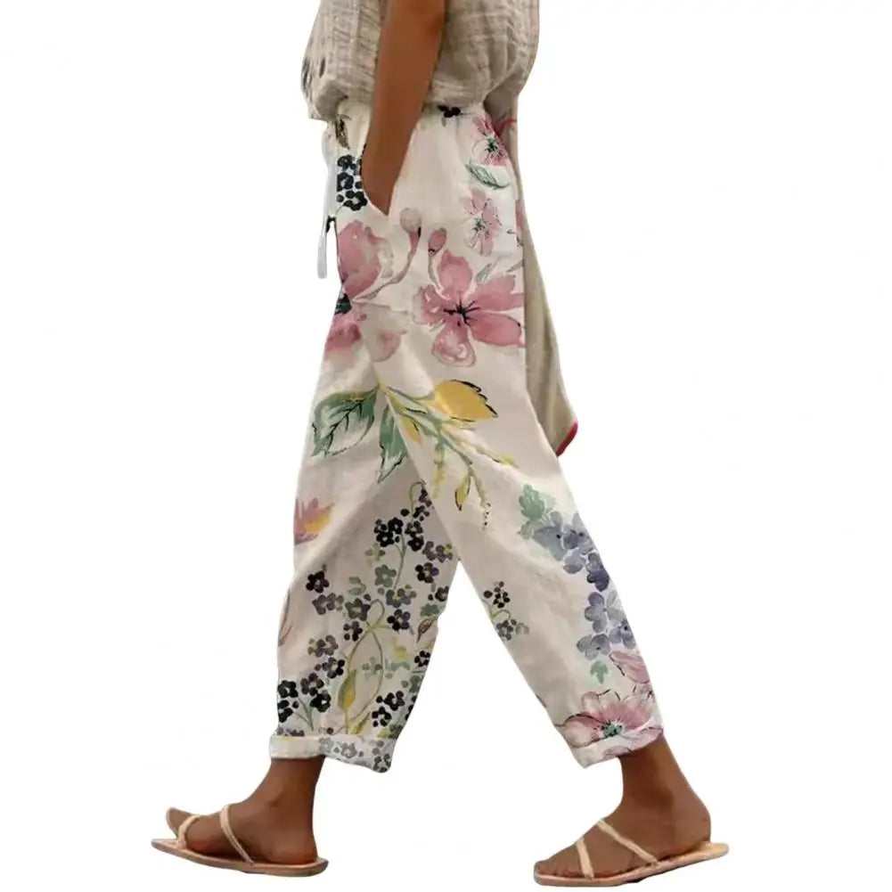 Women Rolled Hem Casual Pants