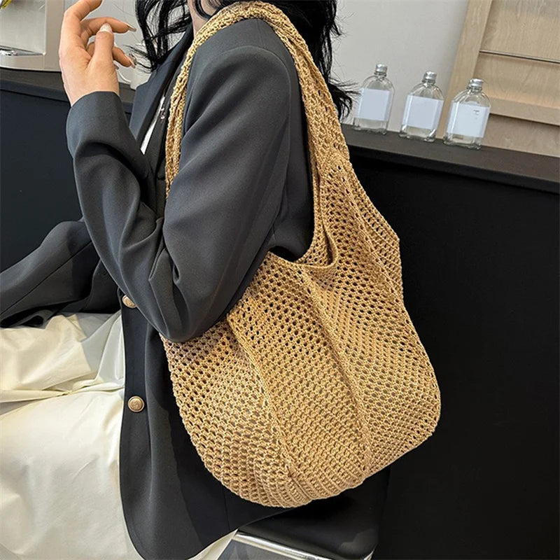 Women Crochet Tote Bag Fashion