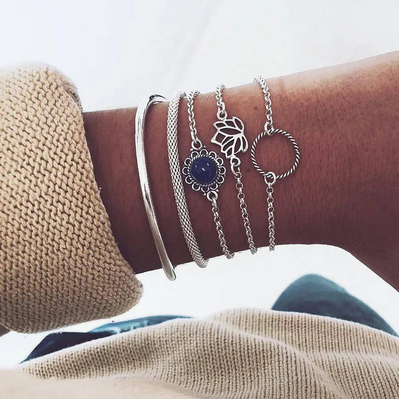 Trendy Geometric Link Chain Bracelet