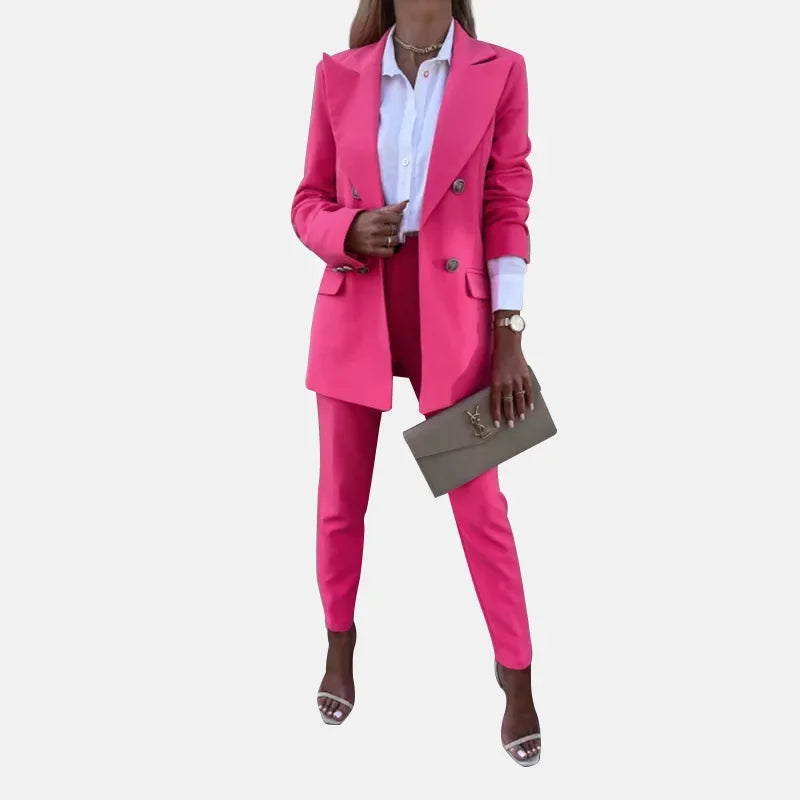 Elegant Pants Suit and Long Sleeve Blazer