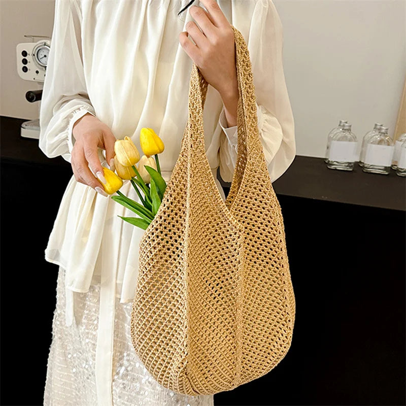 Women Crochet Tote Bag Fashion