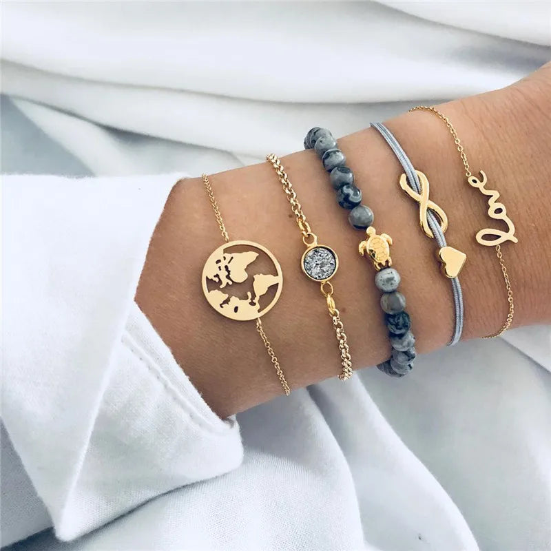 Trendy Geometric Link Chain Bracelet