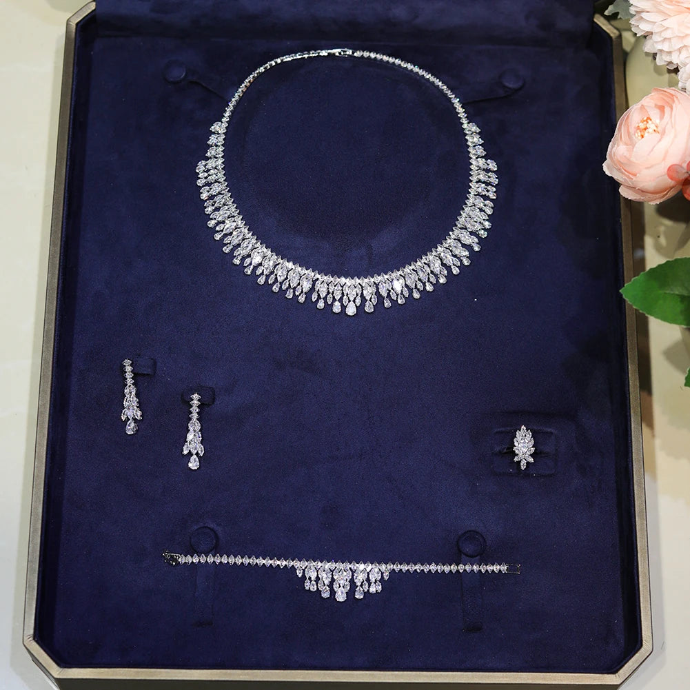 Cubic Zirconia Necklace and Earring Set