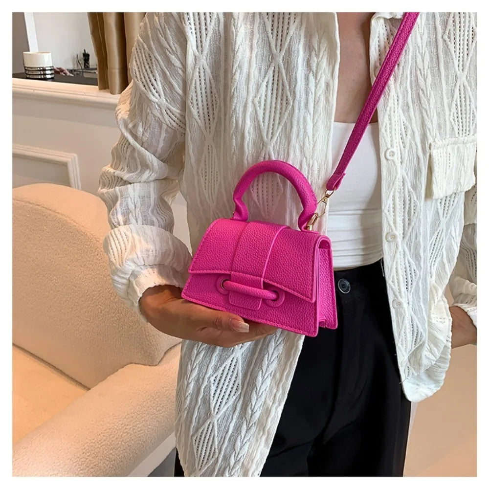 Solid Color PU Leather Bag