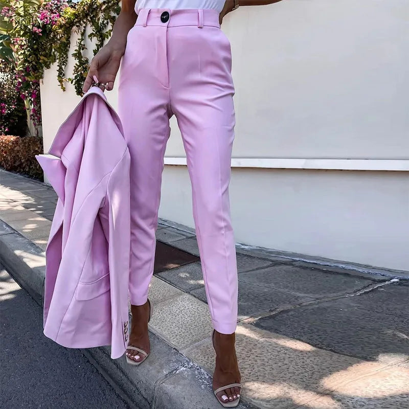 Elegant Pants Suit and Long Sleeve Blazer
