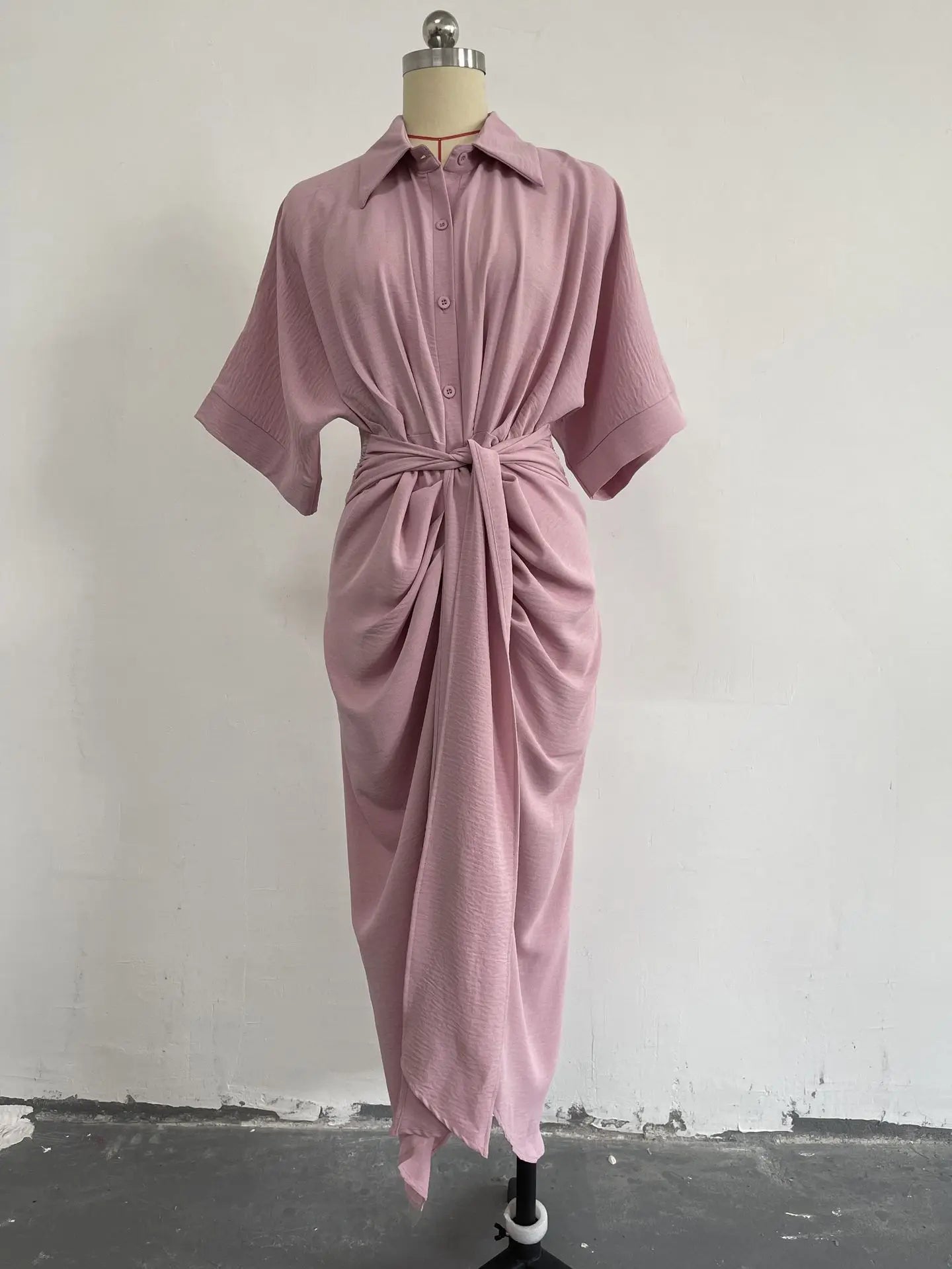 Bohemian White Turn-down Collar Solid Dress Long Kaftan Tunic Women Clothes 2025 Spring/Autumn Beach Wear Maxi Vestidos A1946