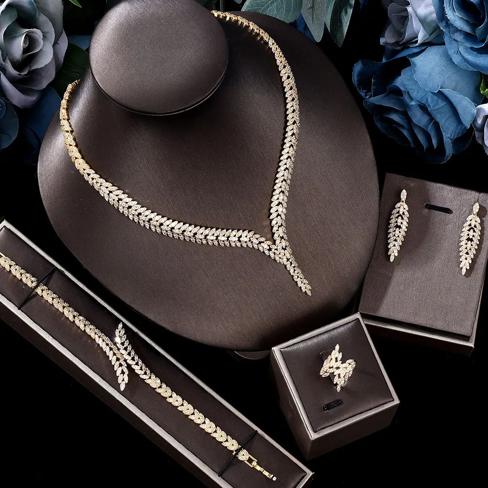 4-Piece Bridal Jewelry zirconia Set