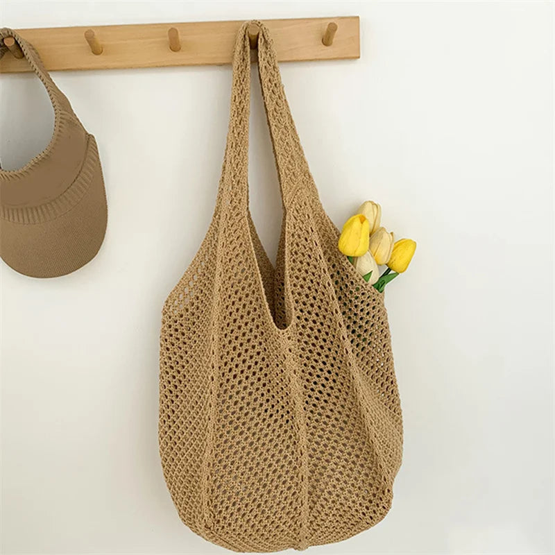 Women Crochet Tote Bag Fashion