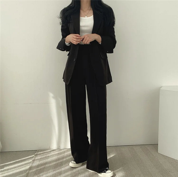 Fall Fashion Long Sleeve Blazer Mujer Pant Sets Blazers Women 2024 Casual Womens 2 Piece Outfit Set Suits Outwear