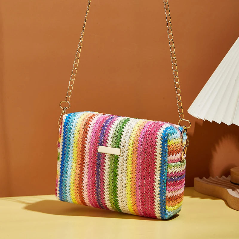 Rattan Knitting Women Straw Bag