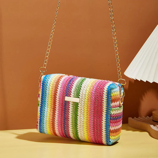 Rattan Knitting Women Straw Bag