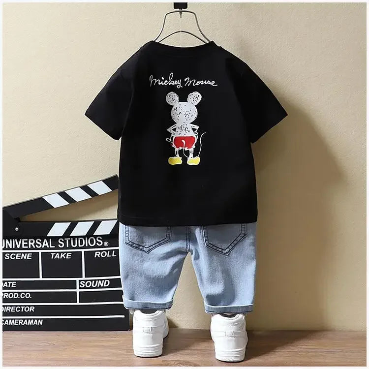 Boys Mickey Mouse T-shirt+Jeans Sets