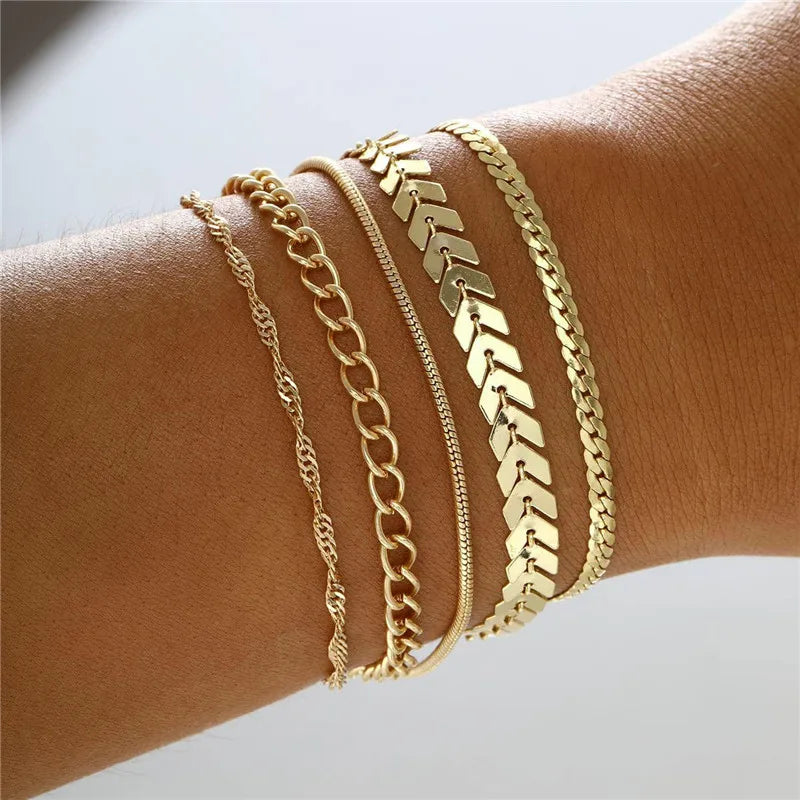 Trendy Geometric Link Chain Bracelet