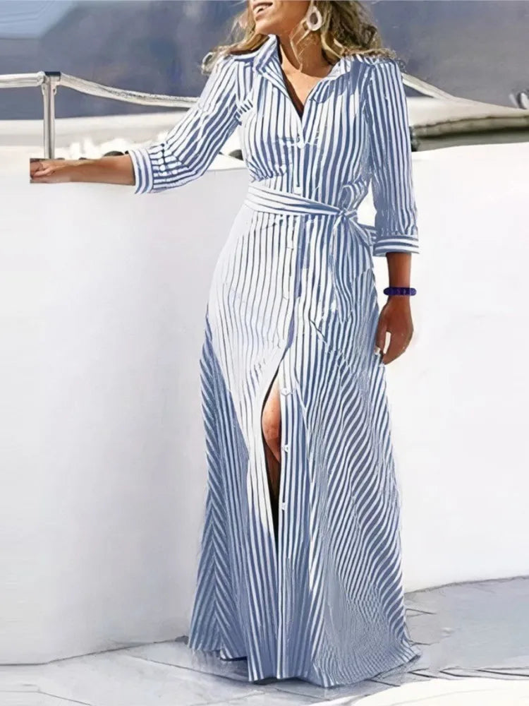 Autumn Lace-up Shirt Dresses
