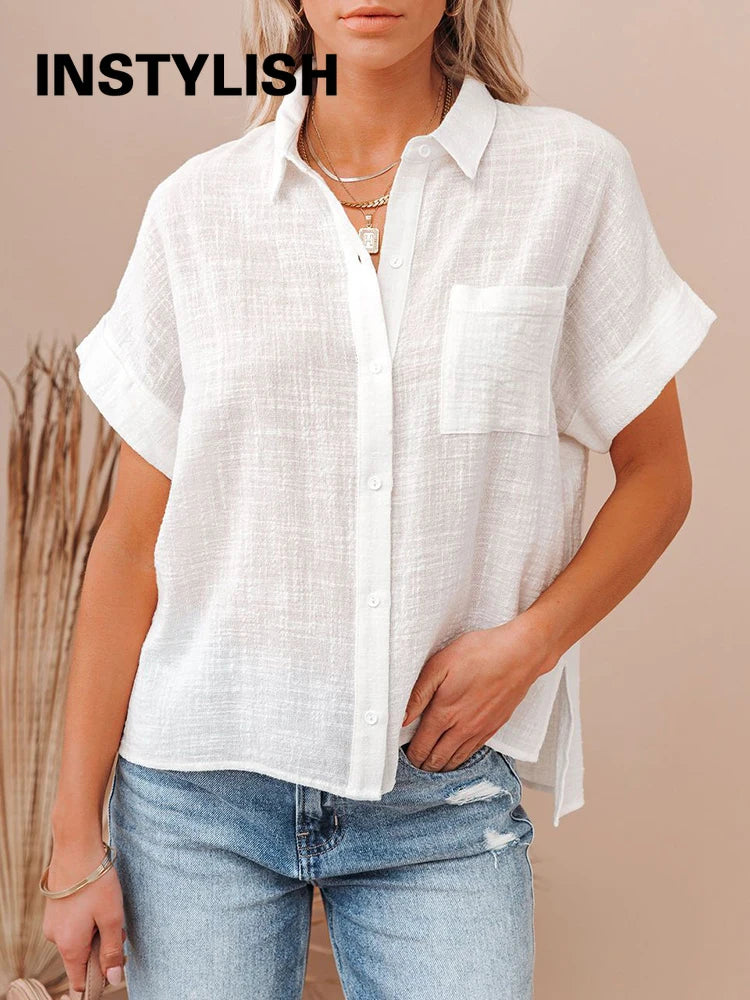 Casual Short Sleeve Blouse