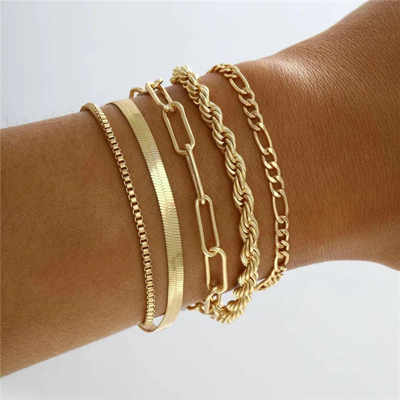 Trendy Geometric Link Chain Bracelet