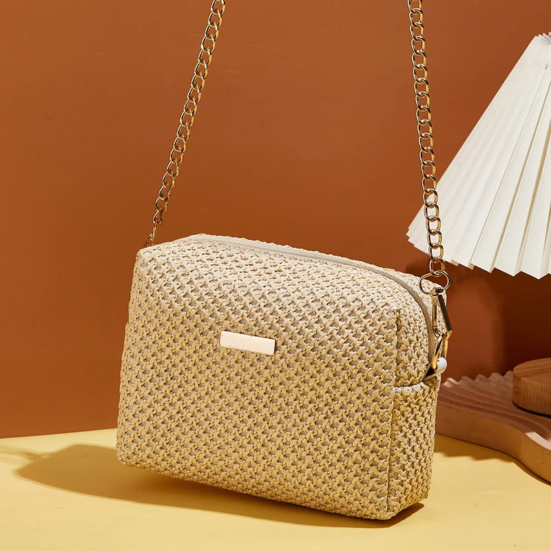 Rattan Knitting Women Straw Bag