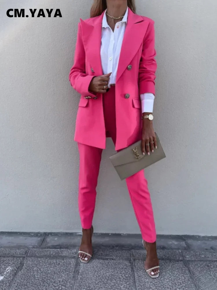 Elegant Pants Suit and Long Sleeve Blazer