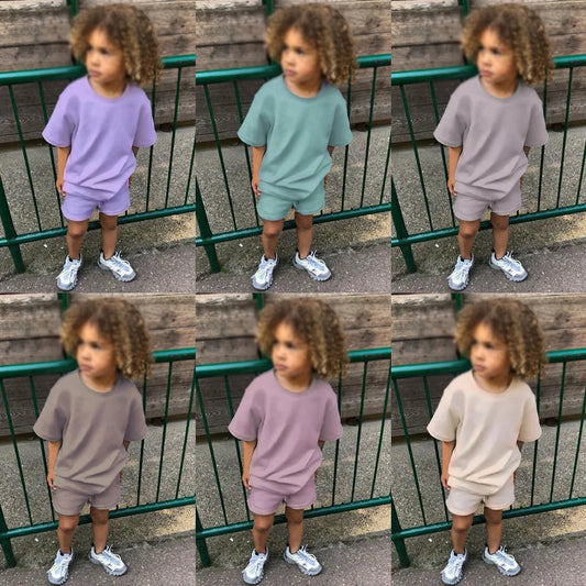 T-shirts and Shorts Boy and Girl Outfits Suits