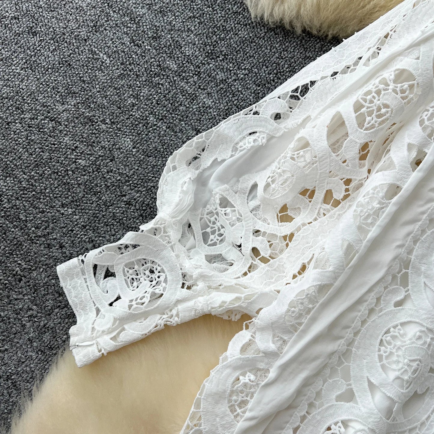 Autumn Crochet White Lace Embroidery