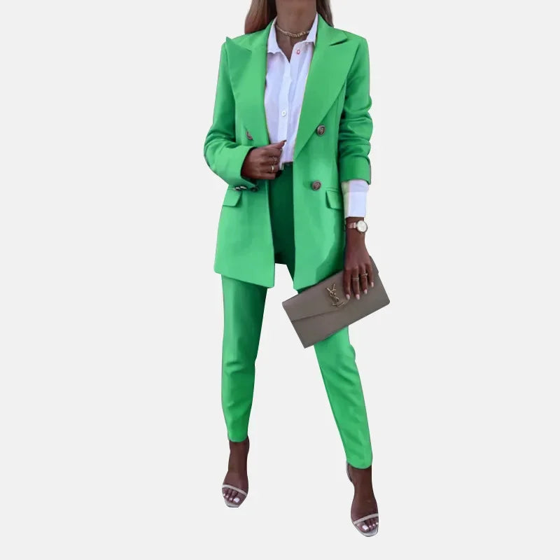 Elegant Pants Suit and Long Sleeve Blazer
