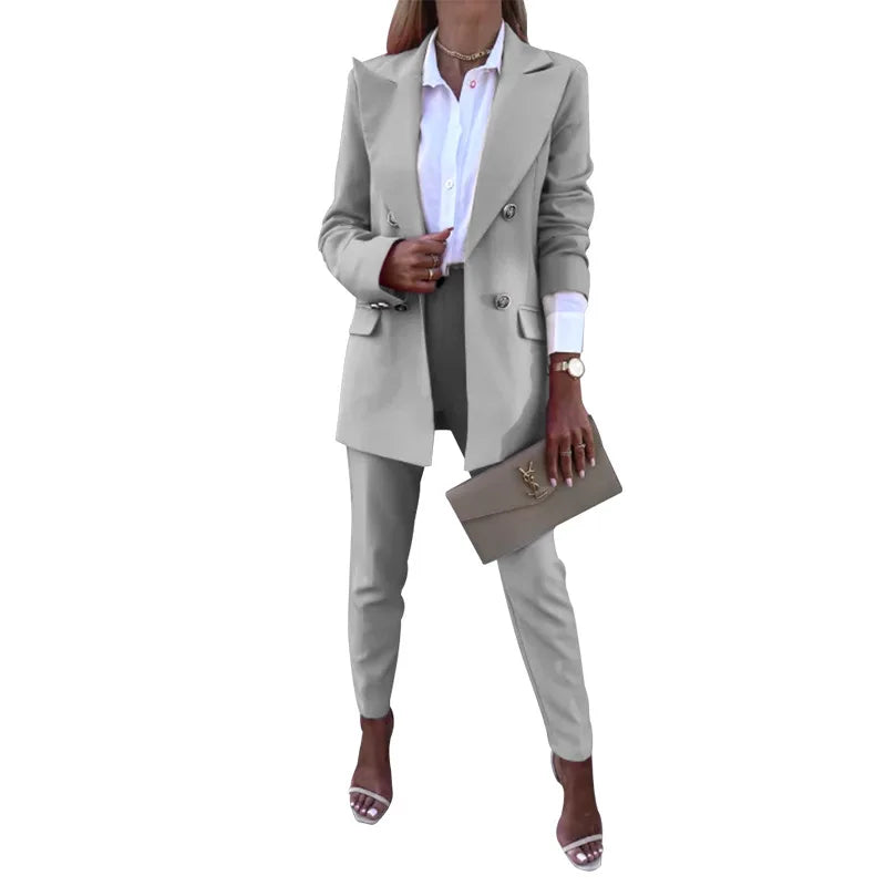 Elegant Pants Suit and Long Sleeve Blazer