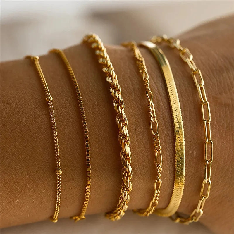 Trendy Geometric Link Chain Bracelet