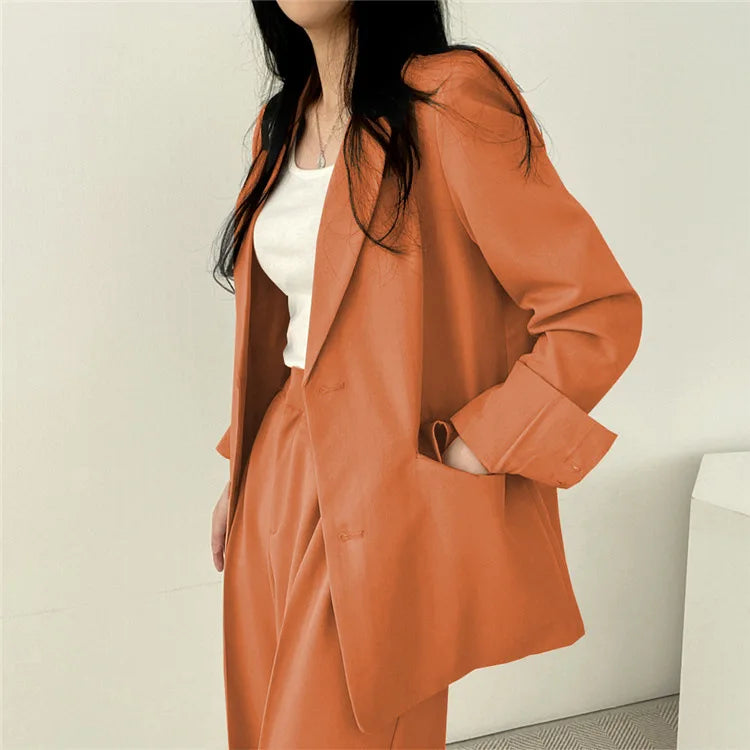Fall Fashion Long Sleeve Blazer Mujer Pant Sets Blazers Women 2024 Casual Womens 2 Piece Outfit Set Suits Outwear
