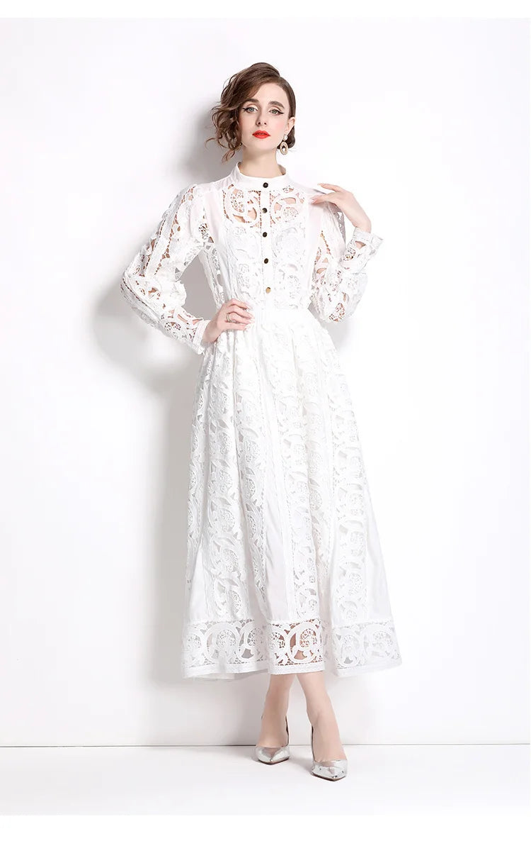 Autumn Crochet White Lace Embroidery