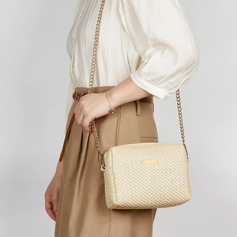 Rattan Knitting Women Straw Bag