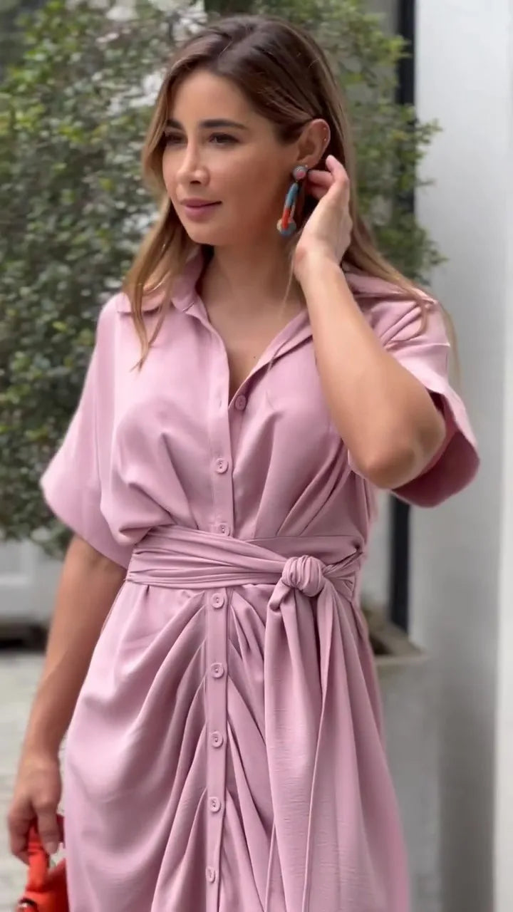 Bohemian White Turn-down Collar Solid Dress Long Kaftan Tunic Women Clothes 2025 Spring/Autumn Beach Wear Maxi Vestidos A1946