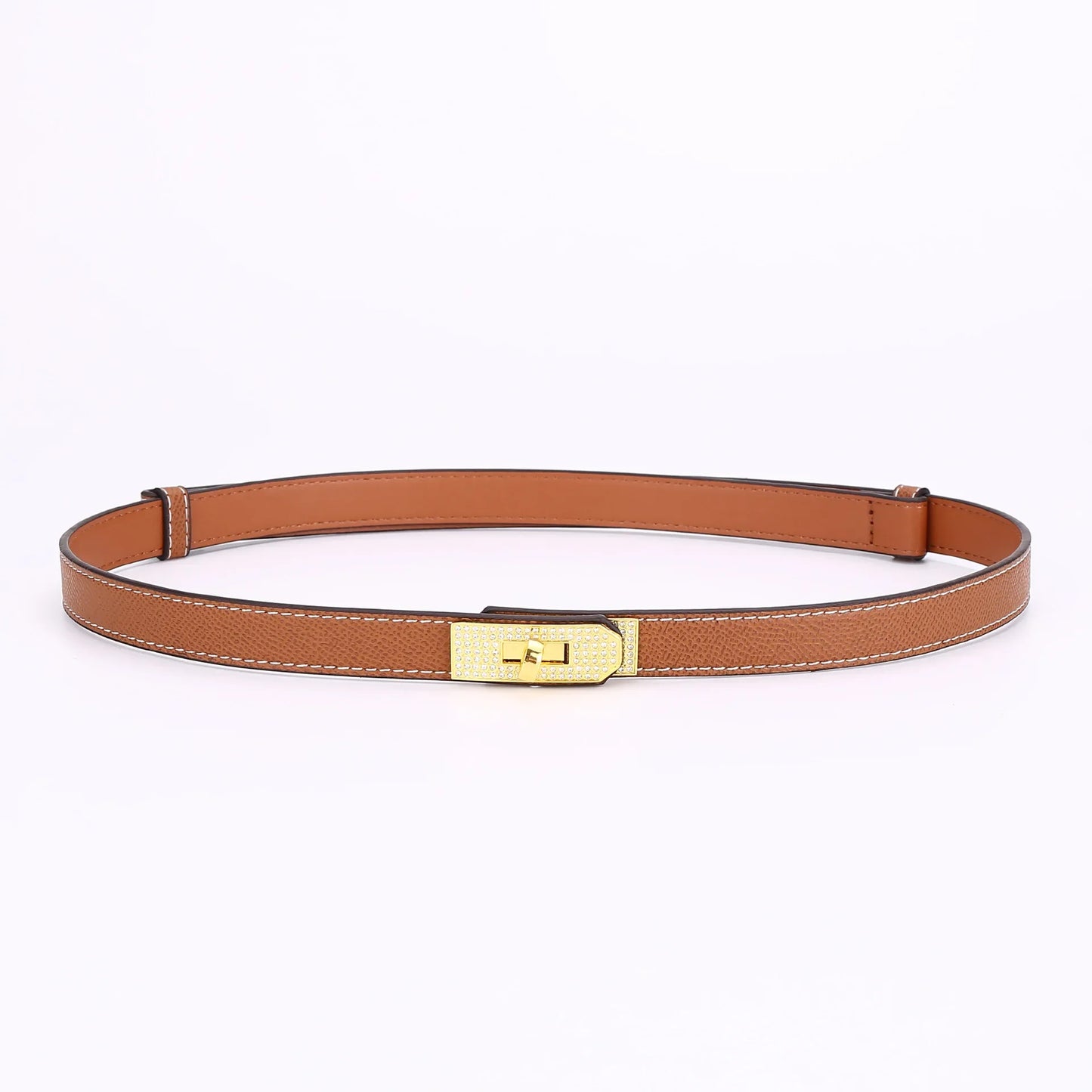 Leather Belt with Diamond Lock