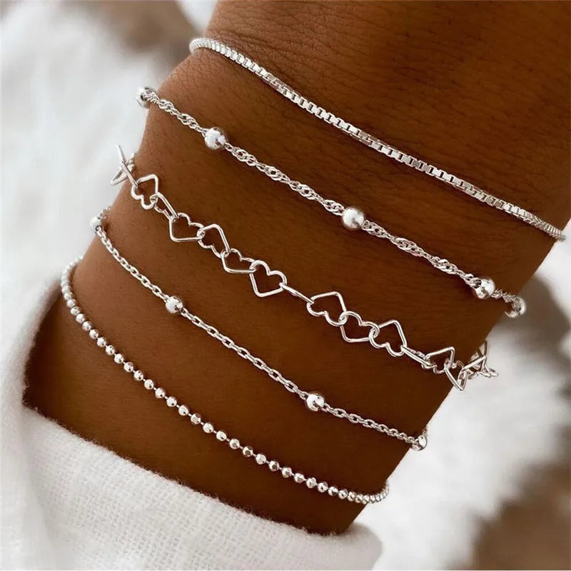 Trendy Geometric Link Chain Bracelet