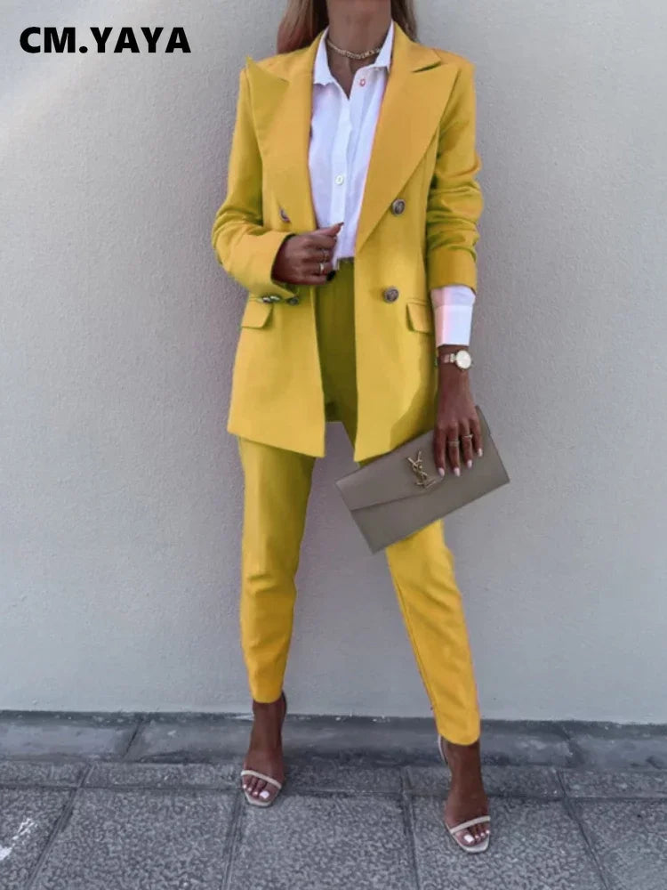 Elegant Pants Suit and Long Sleeve Blazer