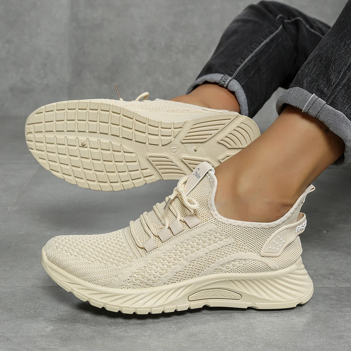 Shoes women fall 2024 new fashion leisure sports single shoes wholesale cross-border factory trend fly weaving women shoes