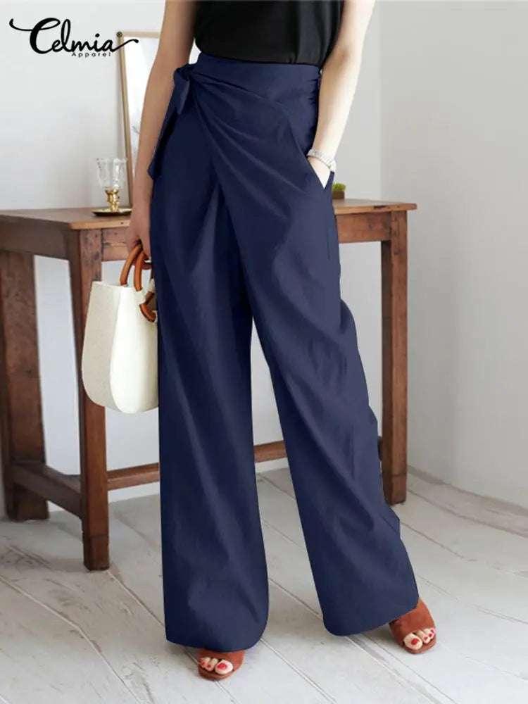 Celmia Summer Breathable Cotton Long Pants