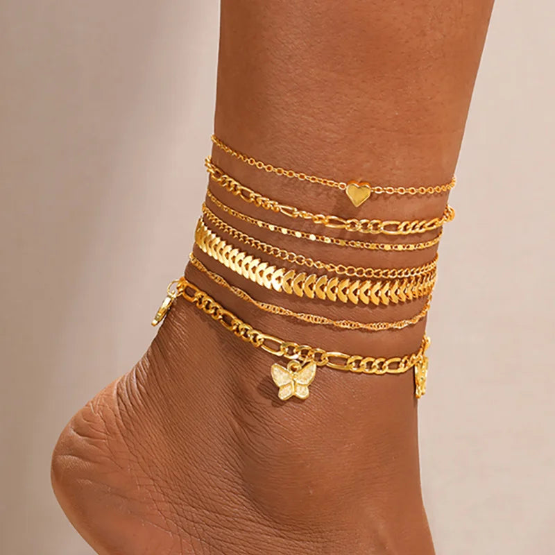 Multilayer Ankle Bracelet
