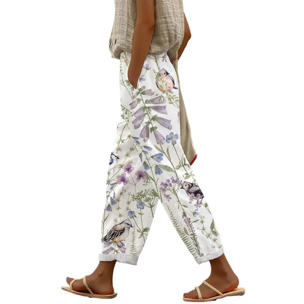 Women Rolled Hem Casual Pants